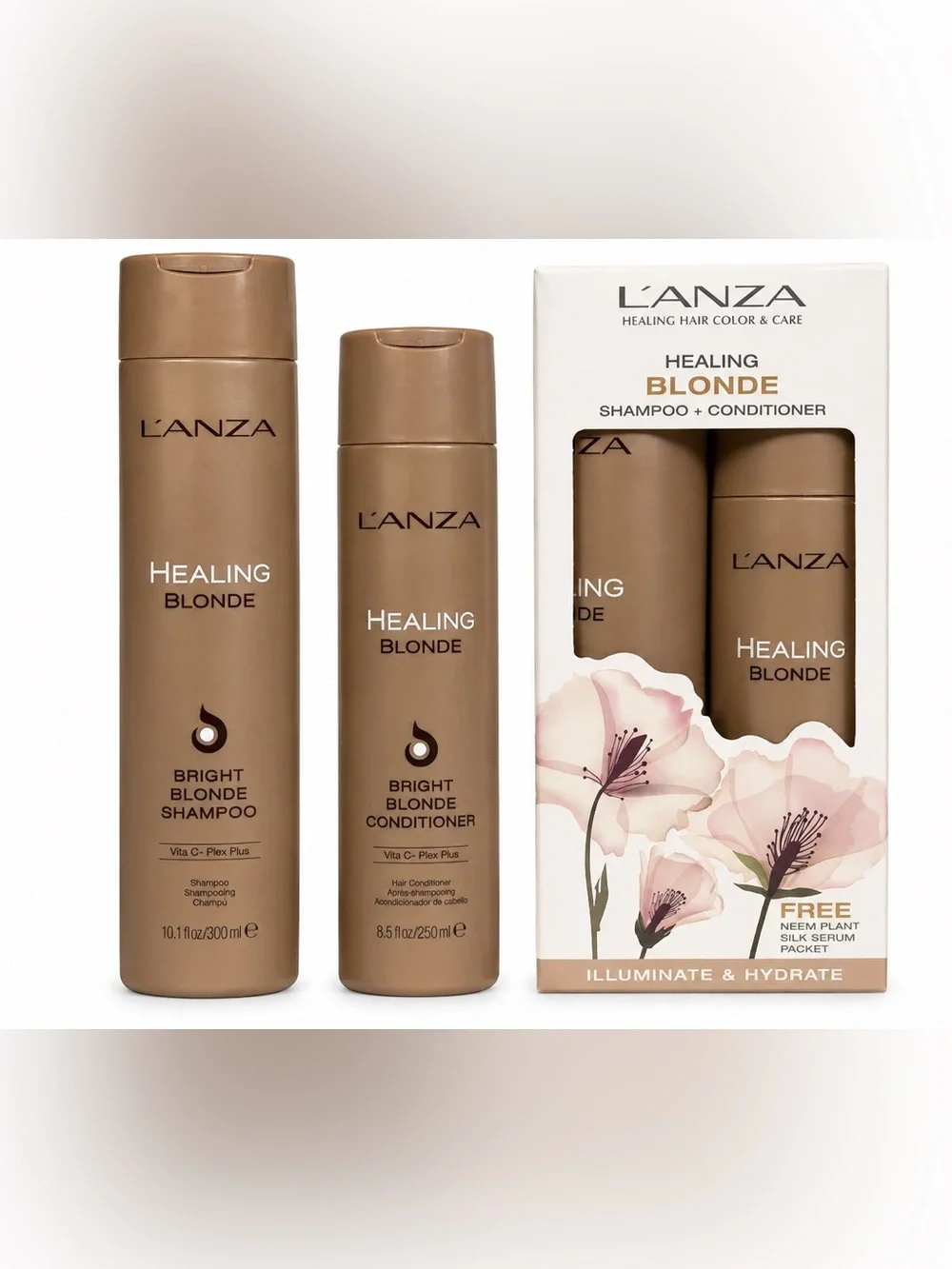 L’ANZA Healing Blonde Bright Blonde Shampoo & Conditioner Gift Set 18.6 fl oz